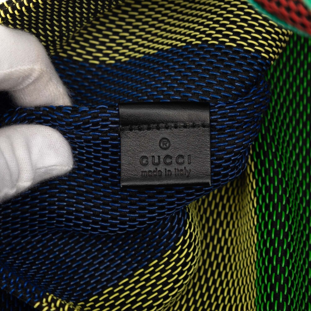 Pre-Loved Gucci Woven Rubber Web Logo Tote - Picture 5 of 7